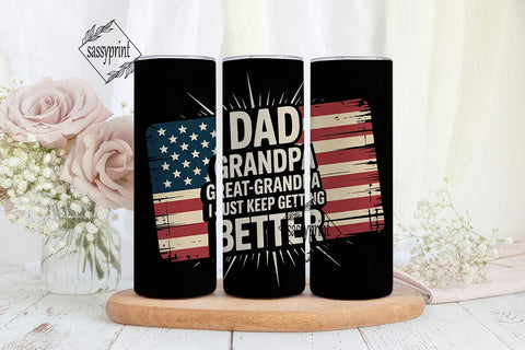 Patriotic Dad Grandpa Tumbler Wrap Sublimation sassyprint 