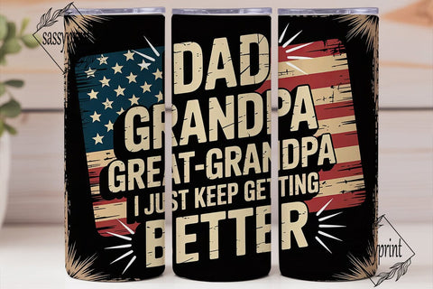 Patriotic Dad Grandpa Tumbler Wrap Sublimation sassyprint 