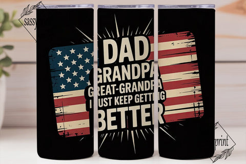Patriotic Dad Grandpa Tumbler Wrap Sublimation sassyprint 