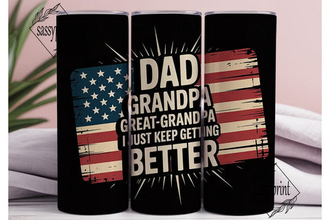 Patriotic Dad Grandpa Tumbler Wrap Sublimation sassyprint 