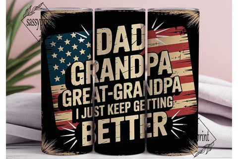 Patriotic Dad Grandpa Tumbler Wrap Sublimation sassyprint 