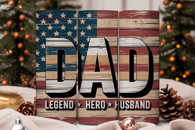 Patriotic Dad Tumbler Wrap 20oz Sublimation DesignSVG 