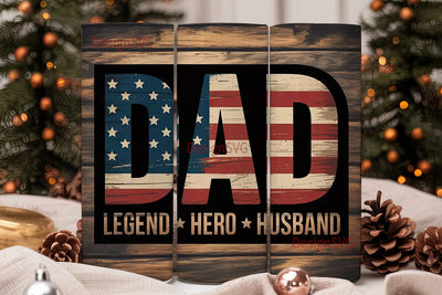 Patriotic Dad Tumbler Wrap 20oz Sublimation DesignSVG 