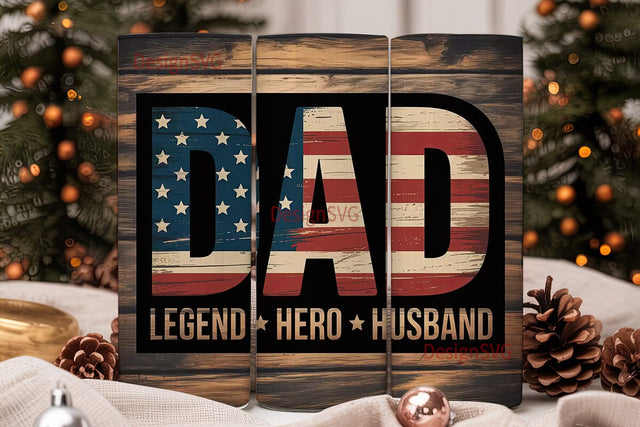 Patriotic Dad Tumbler Wrap 20oz Sublimation DesignSVG 