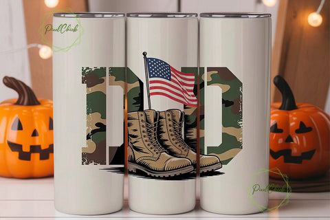 Patriotic Dad Tumbler Wrap PNG Sublimation PixelChick 