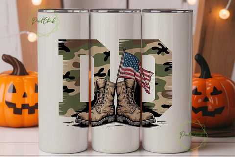 Patriotic Dad Tumbler Wrap PNG Sublimation PixelChick 