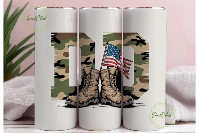 Patriotic Dad Tumbler Wrap PNG Sublimation PixelChick 
