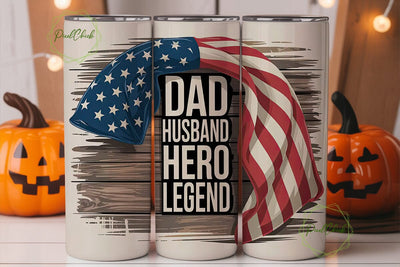 Patriotic Dad Tumbler Wrap Sublimation PixelChick 