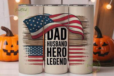 Patriotic Dad Tumbler Wrap Sublimation PixelChick 