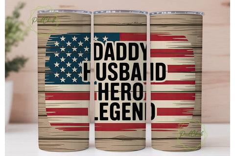 Patriotic Dad Tumbler Wrap Sublimation PixelChick 