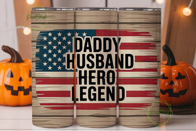 Patriotic Dad Tumbler Wrap Sublimation PixelChick 