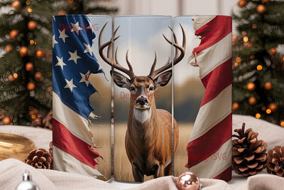 Patriotic Deer 20oz Tumbler Wrap Sublimation DesignSVG 