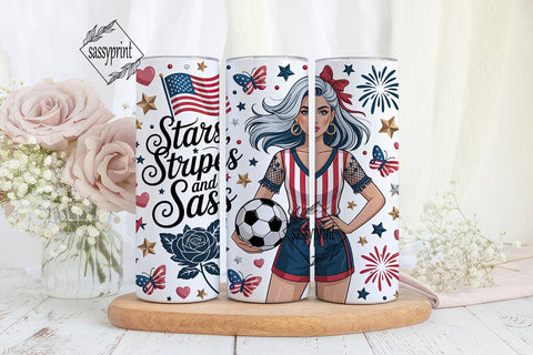 Patriotic Diva 20oz Tumbler Wrap Sublimation sassyprint 