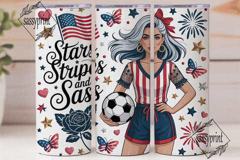 Patriotic Diva 20oz Tumbler Wrap Sublimation sassyprint 
