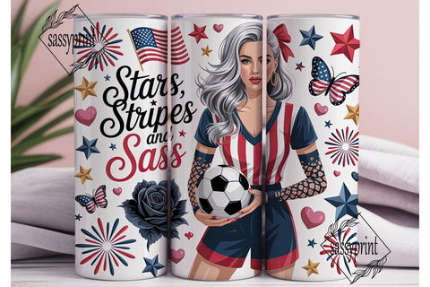 Patriotic Diva 20oz Tumbler Wrap Sublimation sassyprint 