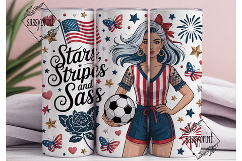 Patriotic Diva 20oz Tumbler Wrap Sublimation sassyprint 