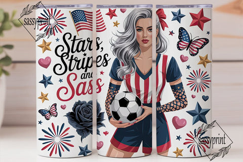 Patriotic Diva 20oz Tumbler Wrap Sublimation sassyprint 