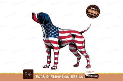 Patriotic Dog American Flag Sublimation Design Sublimation Designangry 