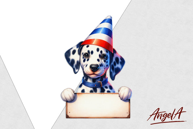 Patriotic dog clipart / Birthday dog PNG / Dalmatian PNG Sublimation Angelina Semenova 