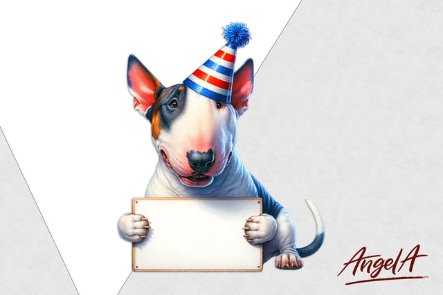 Patriotic dog clipart / funny dog clipart / Bull terrier PNG Sublimation Angelina Semenova 