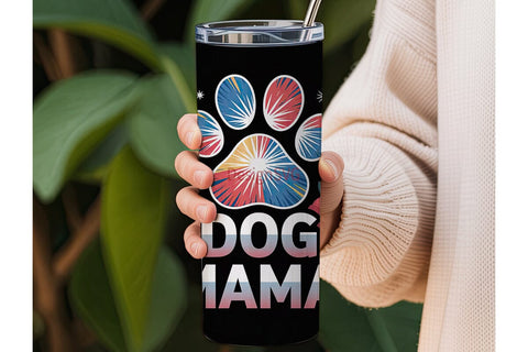 Patriotic Dog Mama 20oz Tumbler Wrap Sublimation DesignSVG 