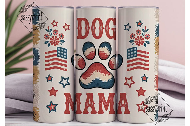 Patriotic Dog Mama 20oz Tumbler Wrap Sublimation sassyprint 