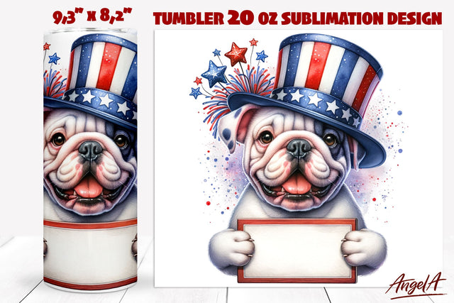 Patriotic Dog tumbler sublimation / British bulldog png Sublimation Angelina Semenova 