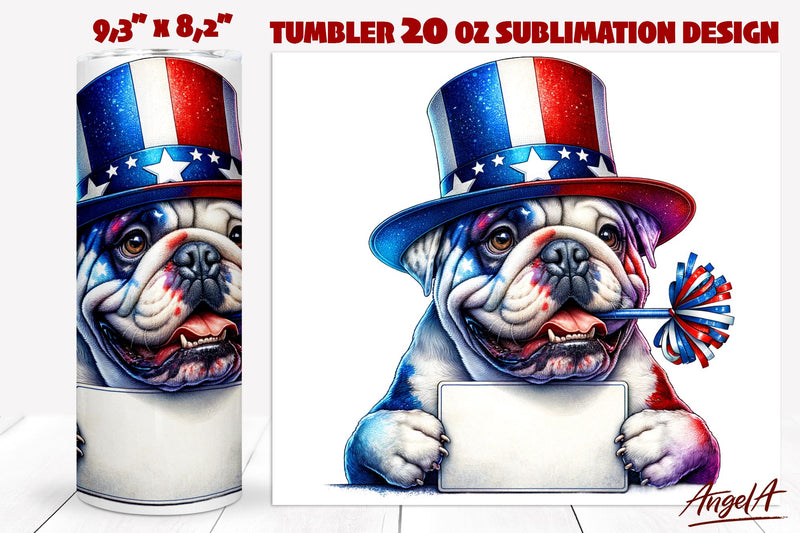 Patriotic Dog tumbler sublimation / British bulldog png Sublimation Angelina Semenova 