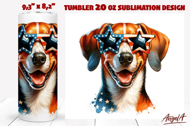 Patriotic Dog tumbler sublimation / funny Beagle dog PNG Sublimation Angelina Semenova 