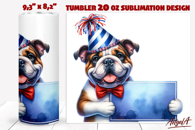Patriotic Dog tumbler sublimation / Funny British bulldog Sublimation Angelina Semenova 