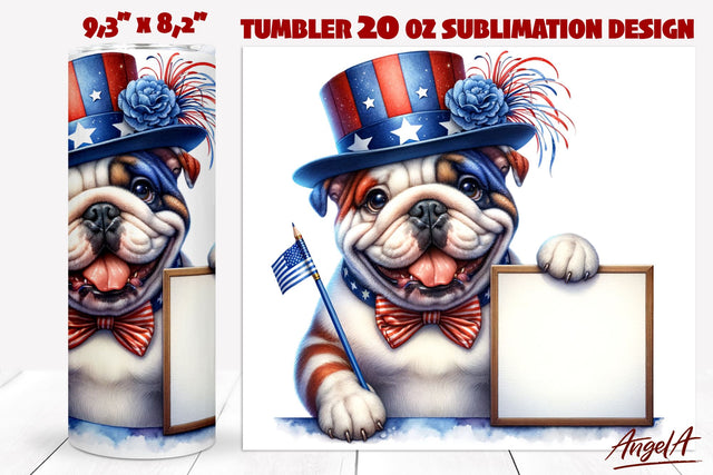 Patriotic Dog tumbler sublimation / Funny British bulldog Sublimation Angelina Semenova 