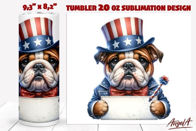 Patriotic Dog tumbler sublimation / Funny British bulldog Sublimation Angelina Semenova 