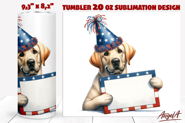 Patriotic Dog tumbler sublimation / funny Labrador dog png Sublimation Angelina Semenova 