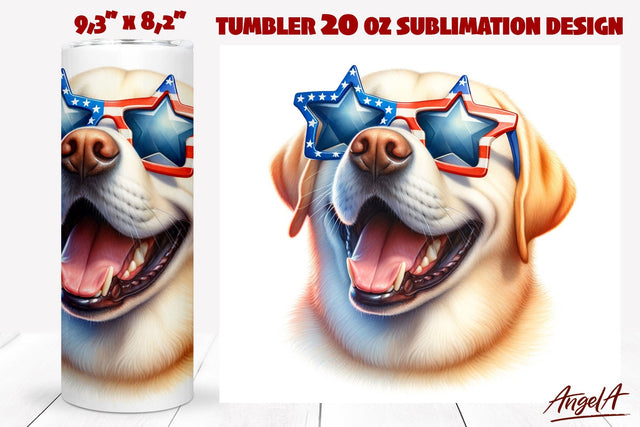 Patriotic Dog tumbler sublimation / funny Labrador dog PNG Sublimation Angelina Semenova 