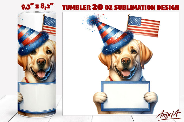 Patriotic Dog tumbler sublimation / funny Labrador dog png Sublimation Angelina Semenova 
