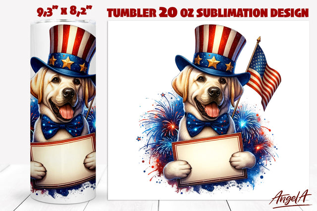Patriotic Dog tumbler sublimation / funny Labrador png Sublimation Angelina Semenova 