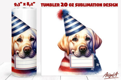 Patriotic Dog tumbler sublimation / funny Labrador retriever Sublimation Angelina Semenova 
