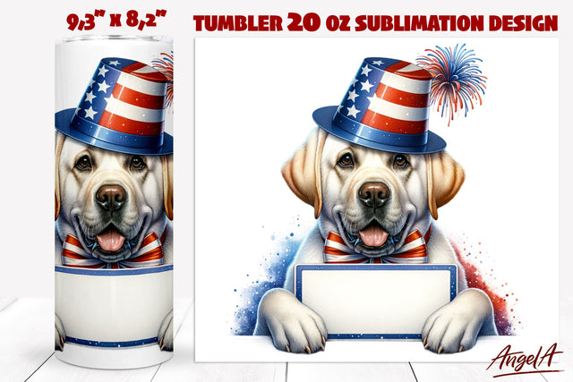 Patriotic Dog tumbler sublimation / funny Labrador retriever Sublimation Angelina Semenova 