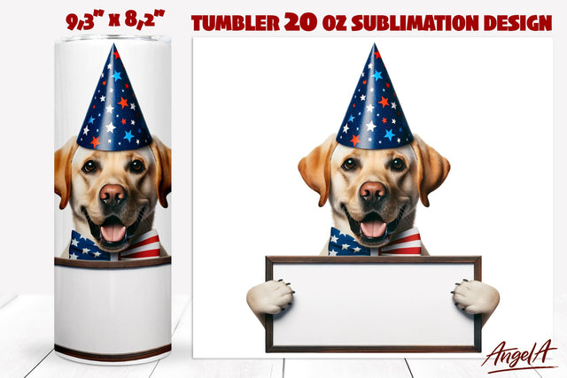 Patriotic Dog tumbler sublimation / funny Labrador retriever Sublimation Angelina Semenova 