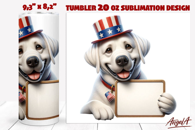 Patriotic Dog tumbler sublimation / Labrador retriever png Sublimation Angelina Semenova 