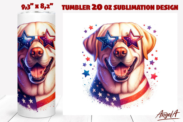 Patriotic Dog tumbler sublimation / Labrador sublimation PNG Sublimation Angelina Semenova 