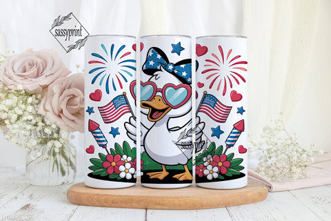 Patriotic Duck 20oz Tumbler Wrap Sublimation sassyprint 