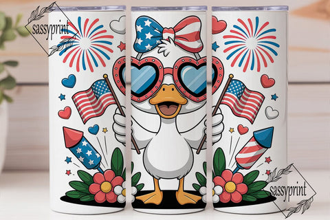 Patriotic Duck 20oz Tumbler Wrap Sublimation sassyprint 