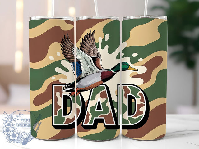 Patriotic Duck Dad 20oz Tumbler, USA Flag Wrap, Sublimation Gift, Patriotic Mug, 20oz Tumbler Design, Mallard Duck Graphic, Patriotic Dad Theme Sublimation ToriDesigns 