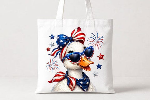 Patriotic Duck PNG Fourth of July Sublimation Design SVG BillahCrafts 