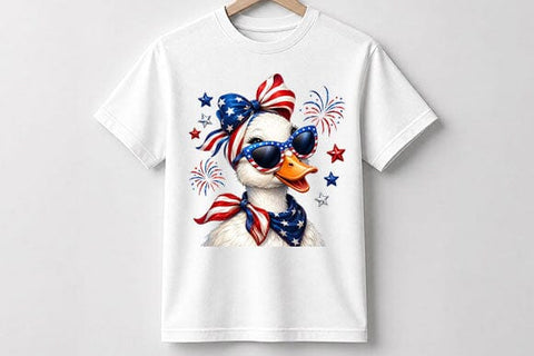 Patriotic Duck PNG Fourth of July Sublimation Design SVG BillahCrafts 