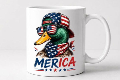 Patriotic Duck PNG Funny Merica American Flag Digital Download SVG BillahCrafts 