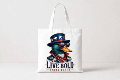 Patriotic Duck PNG Live Bold Stay Free Sublimation Digital Download SVG BillahCrafts 