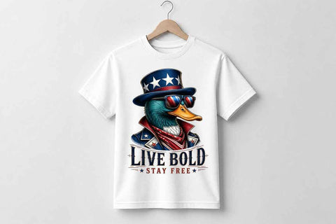 Patriotic Duck PNG Live Bold Stay Free Sublimation Digital Download SVG BillahCrafts 