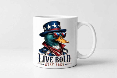 Patriotic Duck PNG Live Bold Stay Free Sublimation Digital Download SVG BillahCrafts 